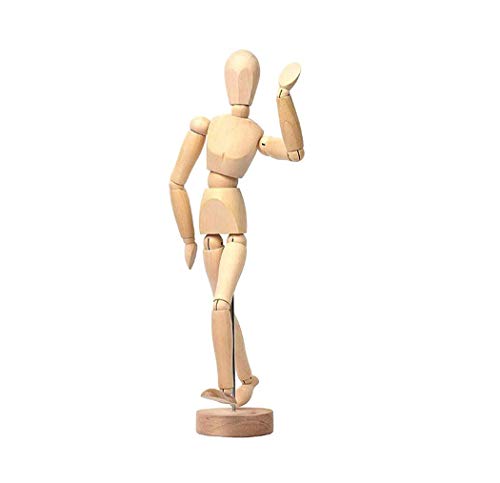 8 Inch Artists Wooden Manikin Flexible Body Joints Human Figure Puppet Model Wood Male Mannequin Doll Ornament Stand for Home Office Desk Decoration Sketching Drawing Painting Supplies - color: 8 Inch Manikin