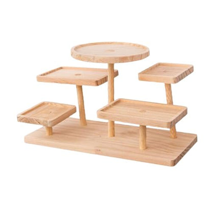 Display Riser Stand Countertop Multi Tier Solid Wood Perfume Holder Cake Stand Storage Rack for Doll Craft Figurine, 5 Layer - color: 5 Layer