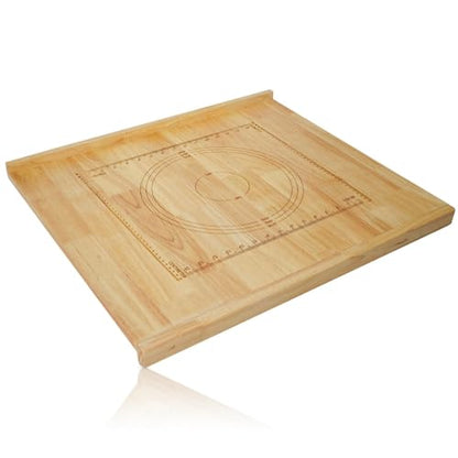 24" x 20" Reversible Wooden Pastry Board Wood Pasta Board with Lip Bread Board Cutting Board Chopping Board Pie Board with Engraved Ruler for Counter Top Kitchen-Wood - color: Wood