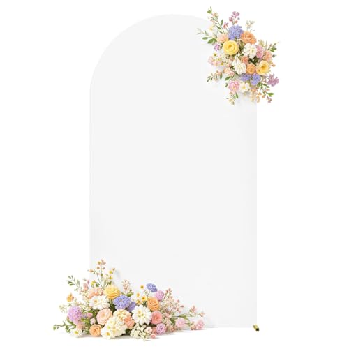 White Arch Backdrop Cover for Wedding, 6FT White Arch Cover Stretchy Backdrops, Double-Sided Arch Stand Covers for Wedding Ceremony, Baby Shower, Birthday Party Decoration - color: White, size: 6FT