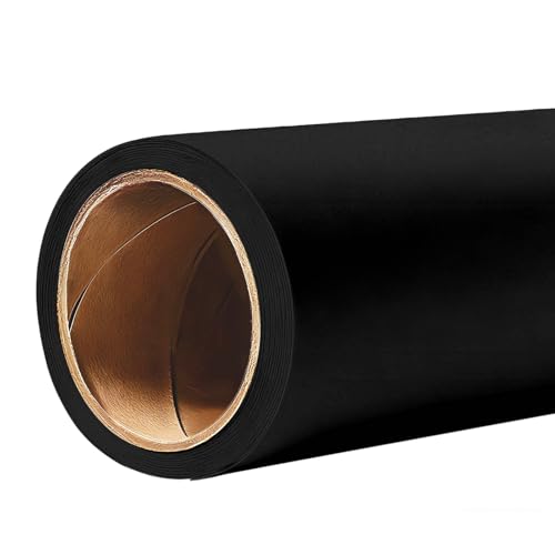 YSKE-Seamless Black Paper Backdrop Roll for Photography, Photo Background, and Photoshoot Cover–Roll of Paper with Backdrop Cover for Background Stand,Thick Anti-Wrinkle Matte(53''x16.4' Black) - color: Black, size: 53''x16.4'