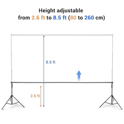 AW 8.5x10ft Backdrop Stand Support System with 4X Clamps 2X Clips 2X Sand Bags 1x Carry Bag for Parties Events Photography - size: 10'x8.5'