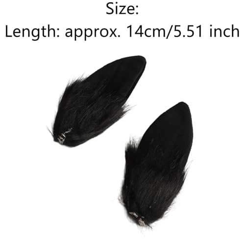 Easter Bunny Ears Hair Clips Rabbit Ear Headwear for Halloween Carnival Party Black One Size - color: Black