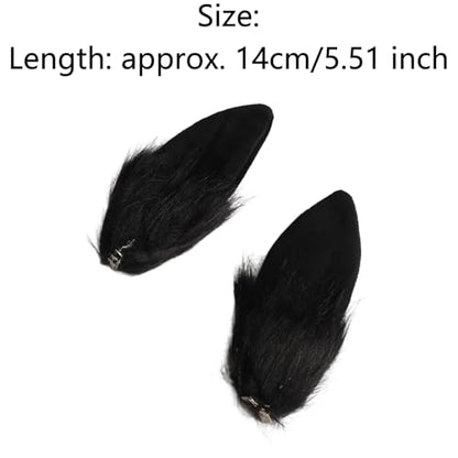 Easter Bunny Ears Hair Clips Rabbit Ear Headwear for Halloween Carnival Party Black One Size - color: Black