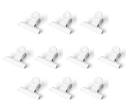 20 Pack 2 Inch Polished Steel Clips, Metal Bulldog Binder Clips, Large Hinge Paper Clips Clamps for Food Bags, Pictures Photos, Art Crafts, Home Office Supply (White) - color: White