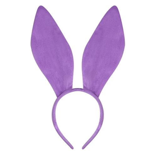 Rabbits Ears Hairband Photo Props Easters Hair Hoop Headband Party Headpiece Dress up Headbands for Music Festival - color: Purple