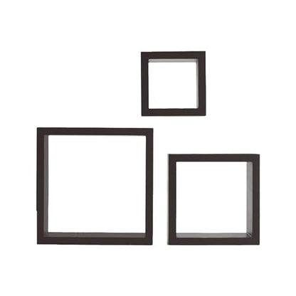 MELANNCO Floating Wall Square Cube Shelves for Bedroom, Living Room, Bathroom, Kitchen - Wood Espresso (Pack of 12) - color: Espresso, size: Set of 12