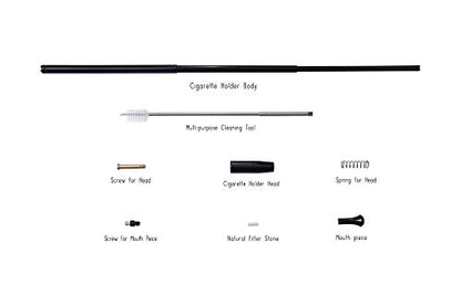 Long Cigarette Holder for Women - Extendable and Functional as Cigarette Filters with Natural Filter Stone | Detachable for Cleaning | Fits Virginia Slim and Other Hand Rolled 23mm Cigarettes