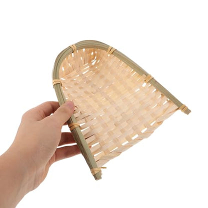 Handwoven Dustpan Handicraft Decorative Wall Hanging Rustic Artwork DIY Home Décor Accent for Living Room and Photography Props