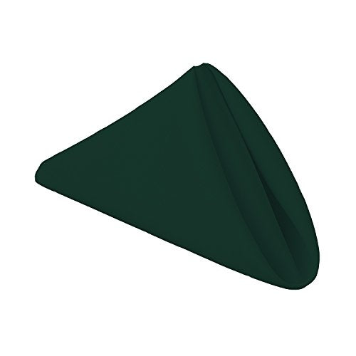 Gee Di Moda Cloth Napkins - 17 x 17 Inch Hunter Green Dinner Napkins - Set of 12 Soft & Absorbent Washable Fabric Cloth Table Napkins with Hemmed Edges for Hotel Restaurant, Holiday Parties & Wedding - color: Hunter Green