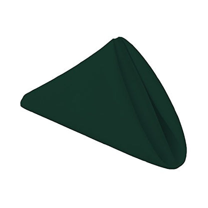 Gee Di Moda Cloth Napkins - 17 x 17 Inch Hunter Green Dinner Napkins - Set of 12 Soft & Absorbent Washable Fabric Cloth Table Napkins with Hemmed Edges for Hotel Restaurant, Holiday Parties & Wedding - color: Hunter Green