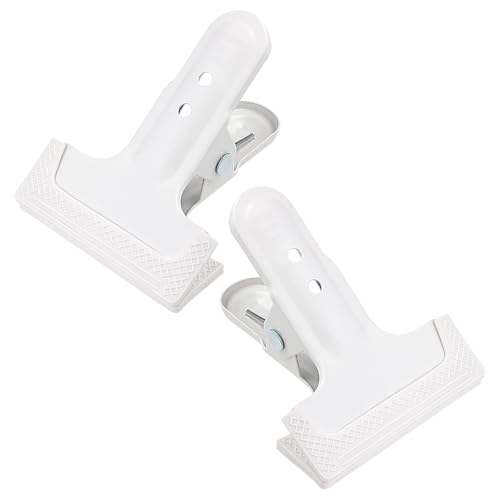 2 Pack 4-1/4" Heavy Duty Spring Clamps Clips, White Metal Rubber Hinge Clip File Clamps for Photography Background Stands, Home Improvement Projects (2.17" Opening) - color: 2 Pcs White