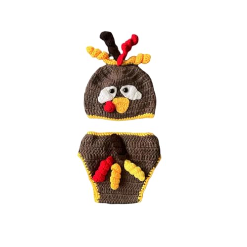 Christmas Newborn Baby Photography Props Outfits Halloween Turkey Hat Short Hat ﻿Pants Set Infant Baby Boy Girl Photoshoot ﻿
