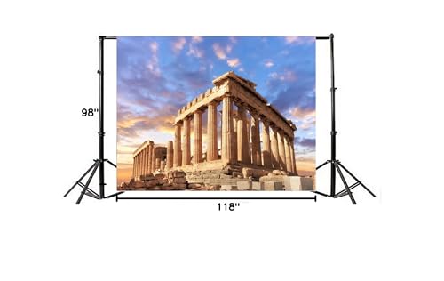 AOFOTO 10x8ft Acropolis of Athens Backdrop Parthenon Temple Photography Background Ancient Column Stone Pillar Greek Trip Photo Studio Props Adult Portrait Greece History Building Culture Wallpaper - size: 10x8ft