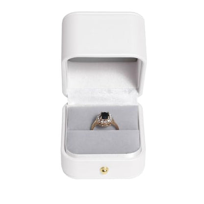 Velvet Ring Gift Box, Small Jewelry Earring Studs Holder Case for Wedding Day, Proposal, Engagement, Anniversary, Ring Display Storage Box for Women Girl (White S) - color: White S