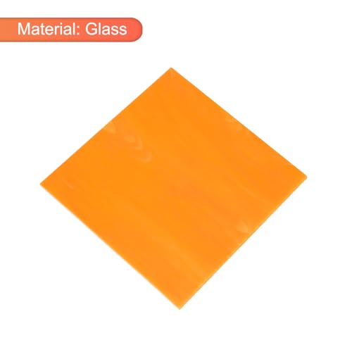 MECCANIXITY Stained Glass Sheet Mosaic Tile 3.9 Inch x 3.9 Inch Orange Red Stained Glass Sheets for Crafts DIY, Art Project - color: Orange Red
