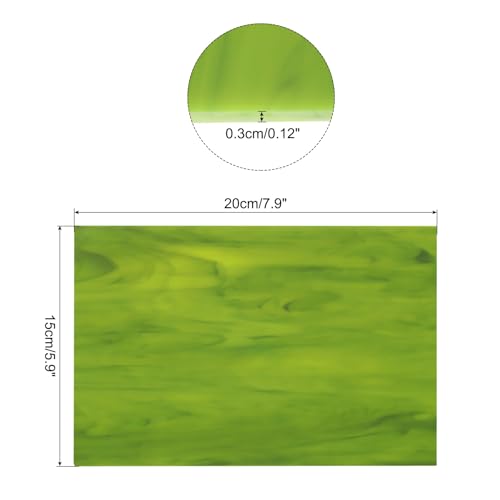 MECCANIXITY Stained Glass Sheet Mosaic Tile 7.9 Inch x 5.9 Inch Grass Green Stained Glass Sheets for Crafts DIY, Art Project - color: Grass Green