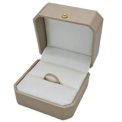 Best Balmy Premium Leather Ring Jewelry Storage Box Gift Box, Ring Earrings Jewelry Counter Display Props (Gold) - color: Gold