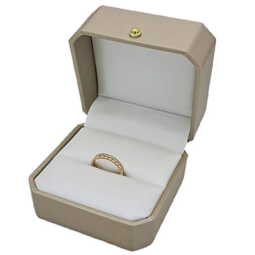 Best Balmy Premium Leather Ring Jewelry Storage Box Gift Box, Ring Earrings Jewelry Counter Display Props (Gold) - color: Gold