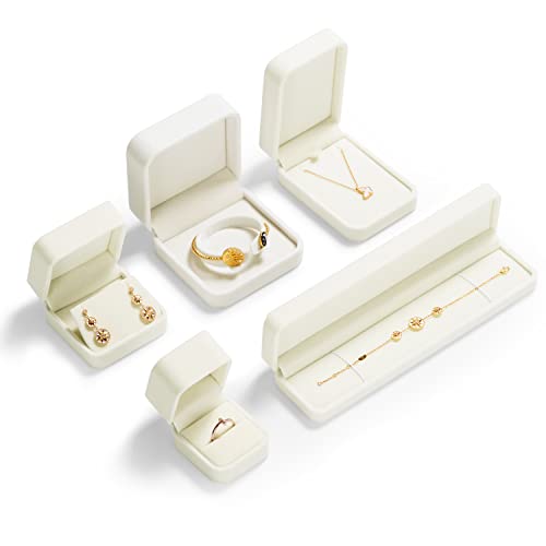Oirlv Velvet Earring Gift Box Wedding Valentine's Day White Earrings Stud Case - style: Earring Box