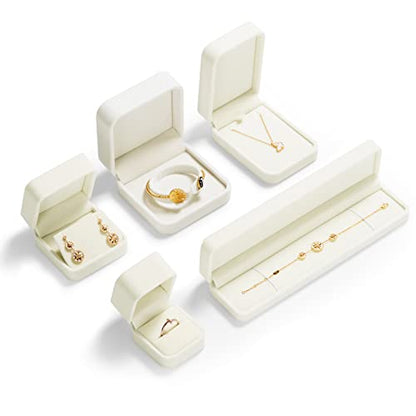 Oirlv Velvet Earring Gift Box Wedding Valentine's Day White Earrings Stud Case - style: Earring Box