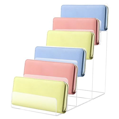 6-Tier Acrylic Purse Display Stand,Clear Wallet Display Organizer Handbag Stand Jewelry Shelf Plastic Perfume Stands Acrylic Shelf Risers Nail Polish Rack for Sunglasses Props Cosmetic Purse Handbag - size: 1PC