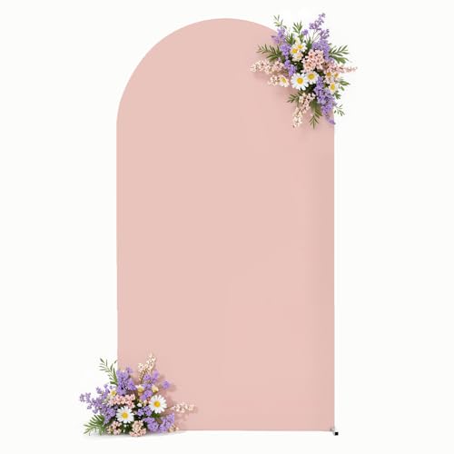 Pink Arch Backdrop Cover for Wedding, 6FT Dusty Pink Arch Cover Stretchy Backdrops, Double-Sided Arch Stand Covers for Wedding Ceremony, Baby Shower, Birthday Party Decoration - color: Rose Pink, size: 6FT