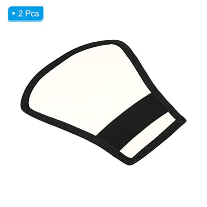 PATIKIL Flash Diffuser Reflector, 2Pcs 2-Sided Flexible Bend Bounce Reflector with Elastic Strap for Flashlight Photography Camera Speed Light, Silver White