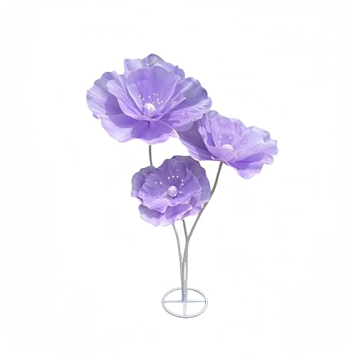 Giant Flowers For Backdrop 5.58ft Huge EVA Artificial Flowers, Wedding Decorations For Reception Artificial Spring Flowers Outdoor Party Decor Shop Window Flower Display Home Decor (Pale Purple) - color: Pale Purple