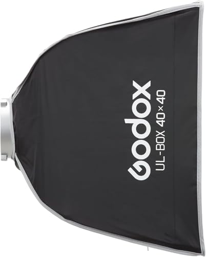 Godox 16" Small Square Softbox Quick Release, UL 40x40cm Universal Bowens Mount Soft Box Fast Setup for Studio Photography, Streaming, Video Lights with Diffusers/Honeycomb Grid/Diffuser Plate - size: 40x40cm /16"