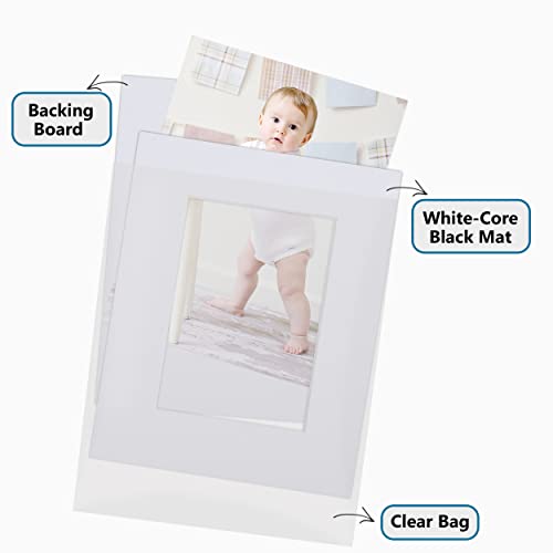 Somime 10 Pack White Photo Board 11x14 Mat for 8.5x11 Photo Mat, White Core Bevel Cut 11x14 Matted Picture Frame Mat Kit Includes 10 Pre Cut Frame Mats & 10 Acid Free Backers & 10 Clear Seal Bags - size: 11x14 10pack white complete set for 8.5x11