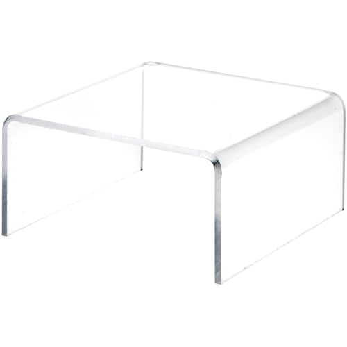Plymor Clear Acrylic Short Square Display Riser, 2" H x 4" W x 4" D (1/8" thick) (2 Pack) - size: 2" x 4" x 4"
