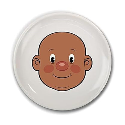 Genuine Fred, FOOD FACE, Ceramic Activity Plate White 8.5 inch diameter - style: FOOD FACE