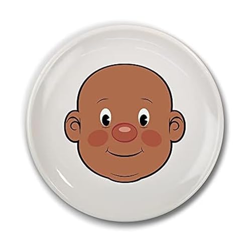 Genuine Fred, FOOD FACE, Ceramic Activity Plate White 8.5 inch diameter - style: FOOD FACE