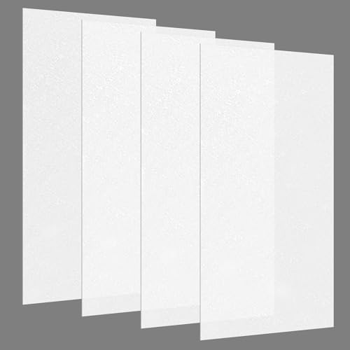 Pushglossy 4 Pack 22.5" x 46.5" x 0.08" Frosted Fluorescent Light Diffuser Panels, Translucent Polystyrene Sheet Replacement for 2x4ft Drop Ceiling Lights for Classroom Office Home - size: 22.5" X 46.5" X 0.08"