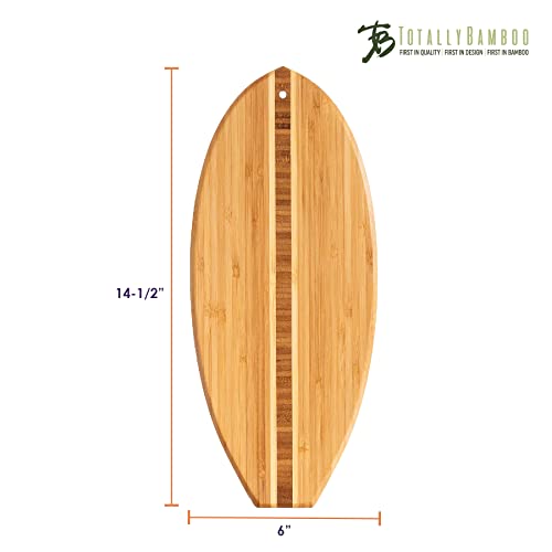 Totally Bamboo Lil' Surfer Surfboard Shaped Bamboo Serving and Cutting Board, 14-1/2" x 6 - size: 14"L x 6"W
