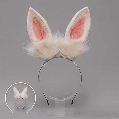 Faylay Bunny Ear Women Rabbit Ear Faux Fur Headband Cosplay Headwear - color: Rbte-few