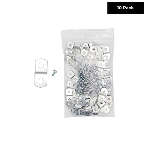 1/8" Depth Flat Offset Mounting Canvas Clips for Picture Framing Pack of 10 Plus #6 X 3/8" Pan-Head Screws Included - color: 10, size: 1/8 Inch