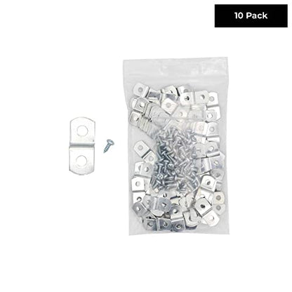 1/8" Depth Flat Offset Mounting Canvas Clips for Picture Framing Pack of 10 Plus #6 X 3/8" Pan-Head Screws Included - color: 10, size: 1/8 Inch