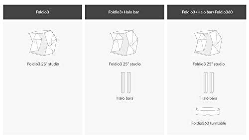 Foldio3 + 360 Studio Set (Photo lightbox Studio with 360 Photography Turntable Set / 25inch Photo Light Box / 10inch Bluetooth 360 Turntable Included | ORANGEMONKIE) - size: Foldio3 + 360 Studio Set