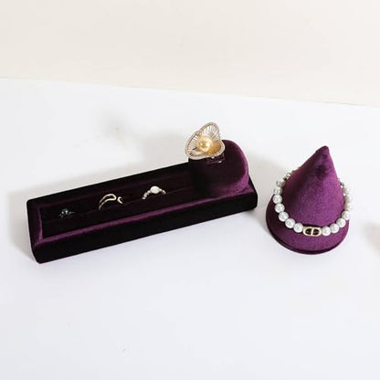 Cute Single Ring Holder for selling, Velvet Ring Display Stand for Jewelry Show, Jewelry Storage Display【Purple】 - color: Purple