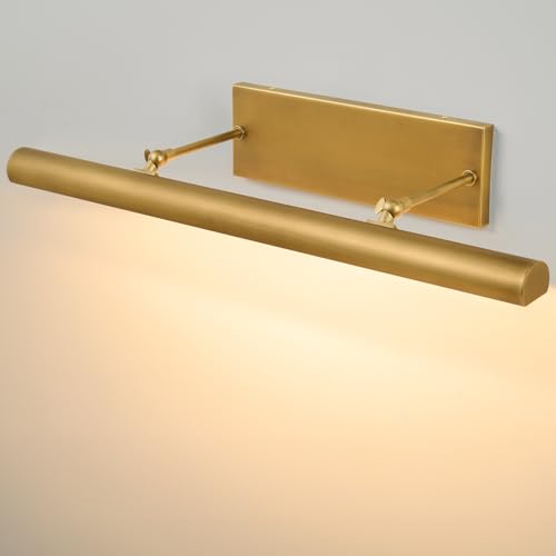 Art Picture Frame Wall Light: 30" Glod Antique Swing Arm Artwork Paintings - Dimmable Long Brass 4 Lights Over Photo Framed - Decorative Wall Lighting Above Painting for Gallery Museum Bulbs Included - color: Gold, size: 30"-4 Bulb