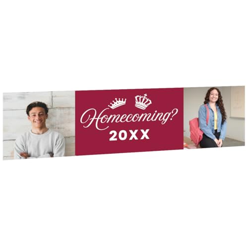 Andaz Press Large Custom Homecoming Decorations 2026, Personalized Homecoming Proposal Banner with Photos, Customized HOCO Sign Banner with Adhesive Dots, HOCO Decorations 2026, 13x48 Inch - color: Custom Homecoming Dance Proposal