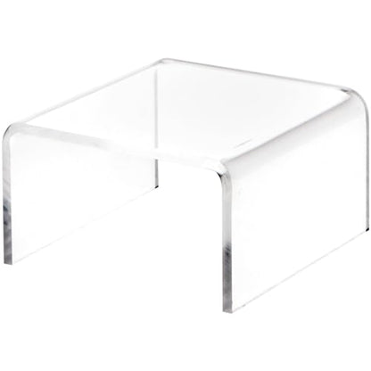 Plymor Clear Acrylic Short Square Display Riser, 1.5" H x 3" W x 3" D (1/8" thick) (2 Pack) - size: 1.5" x 3" x 3"