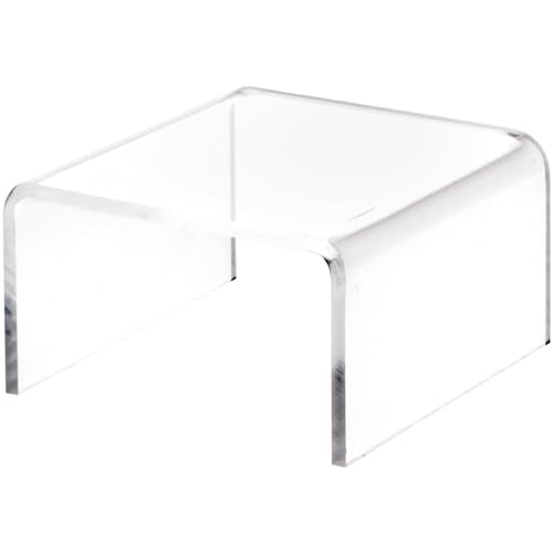 Plymor Clear Acrylic Short Square Display Riser, 1.5" H x 3" W x 3" D (1/8" thick) - size: 1.5" x 3" x 3"