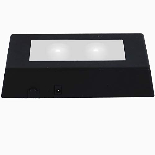EUSTUMA LED Light Base Rectangle Display Stand In A Variety of Colors,Lighted Up Stand Color Changing Small LED for 3D Glass Crystal Art,Holiday Party Decoration. (Black, Small) - color: Black, size: Small