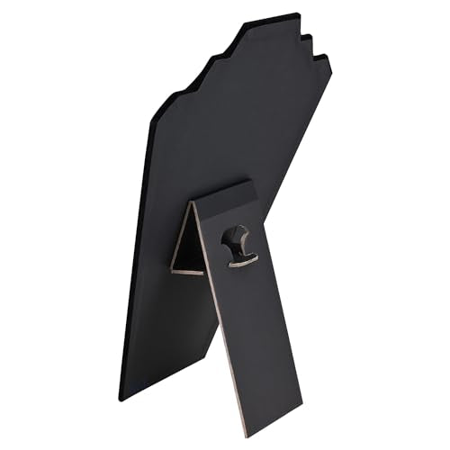 MOOCA 6 Pcs Velvet Covered MDF Wood with Cardboard Easel Multiple Necklace Display, 8 1/2 "W x 3" D x 12 1/2 "H Inches, Black Color - color: Black Velvet