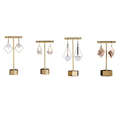 4Pcs Gold Metal Earring T Bar Stand Retail Display Holders for Show, Jewelry Online Stores Photography Display Props (Gold 4pcs) - color: Gold 4pcs