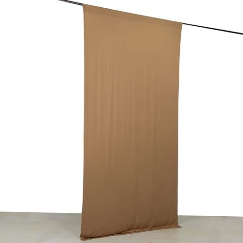 Efavormart 5ft x 10ft Taupe 4-Way Stretch Spandex Backdrop Curtain, Wrinkle-Free Opaque Drapery Panel for Modern Farmhouse and Industrial Staging - color: Taupe, size: 5ftx10ft