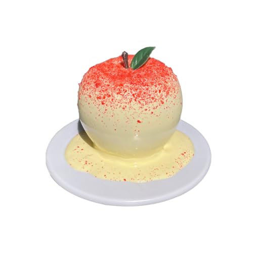 Artificial Display Cake, Realistic Faux Food Model with Chocolate Sprinkles, White Base Decorative Birthday Cake Replica for Bakery Shop Display, Party Props (red) - color: Red